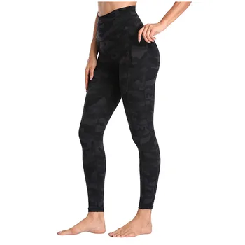 

Leggings Womens Sport High Waisted Fitness Camouflage Print Leggings Pocket Activewear Sportleggings D4
