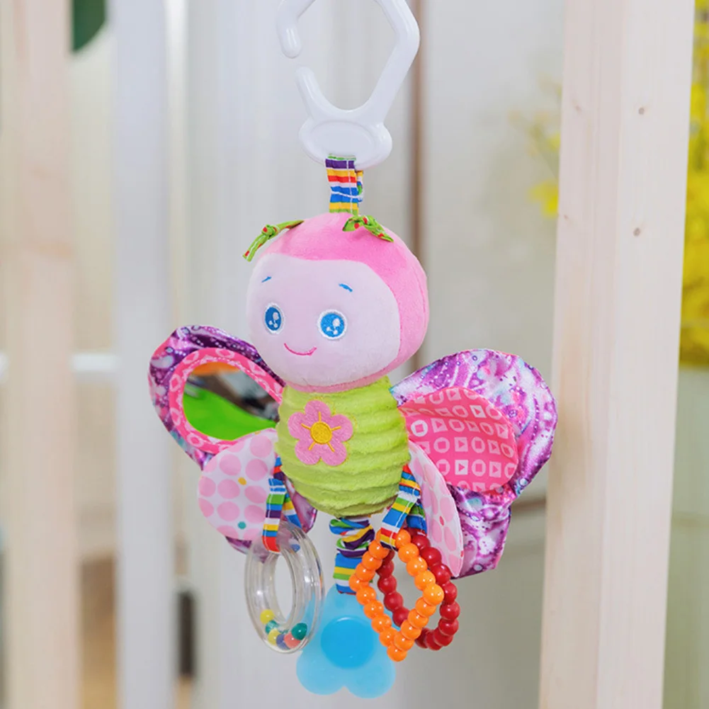 Милая птица бабочка кролик кукла детская кроватка мягкая подвесная погремушка игрушка прочная ткань яркий цвет стимулирует зрение