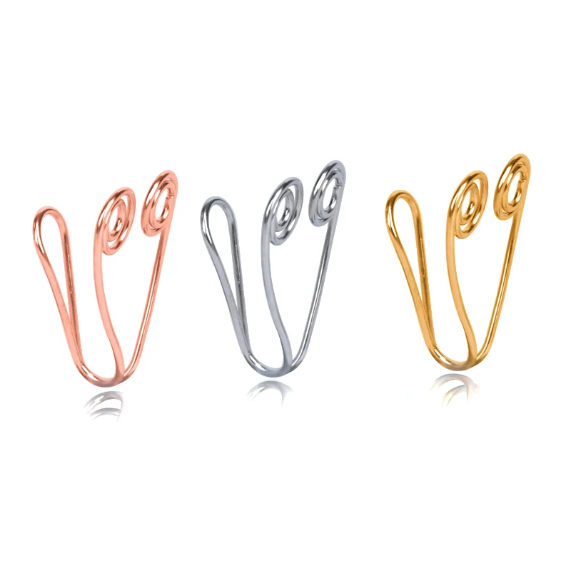 Fake Nose Piercing Ring Nose Cuff And Stud Jewelry Cooper Curve Shape Nose Clip Non Piercing Nose Ring Clip Ear Clip