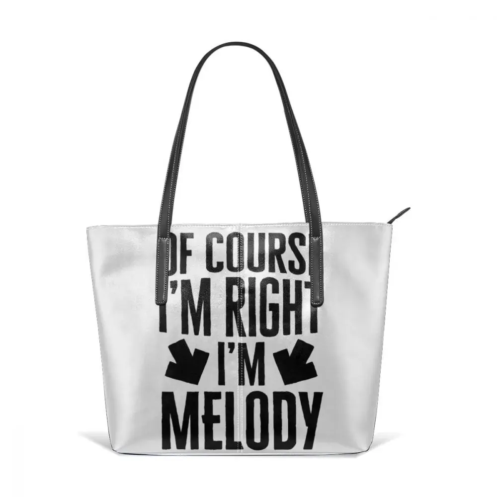 My Melody Сумочка Melody Hello My Name Is Melody Топ-ручка сумки Высокое качество тренд кожаная сумка подростковые женские сумки - Цвет: Im Right Im Melody