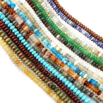 

Natural Stone Beads Agates Yellow Jades Sodalite Bead Abacus Loose Beads for Jewelry Making Necklace DIY Bracelet Size 3x6mm
