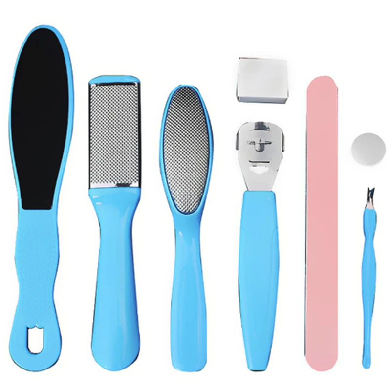 8pcs/set Manicure Foot Care File Set Dead Hard Skin Callus Remover