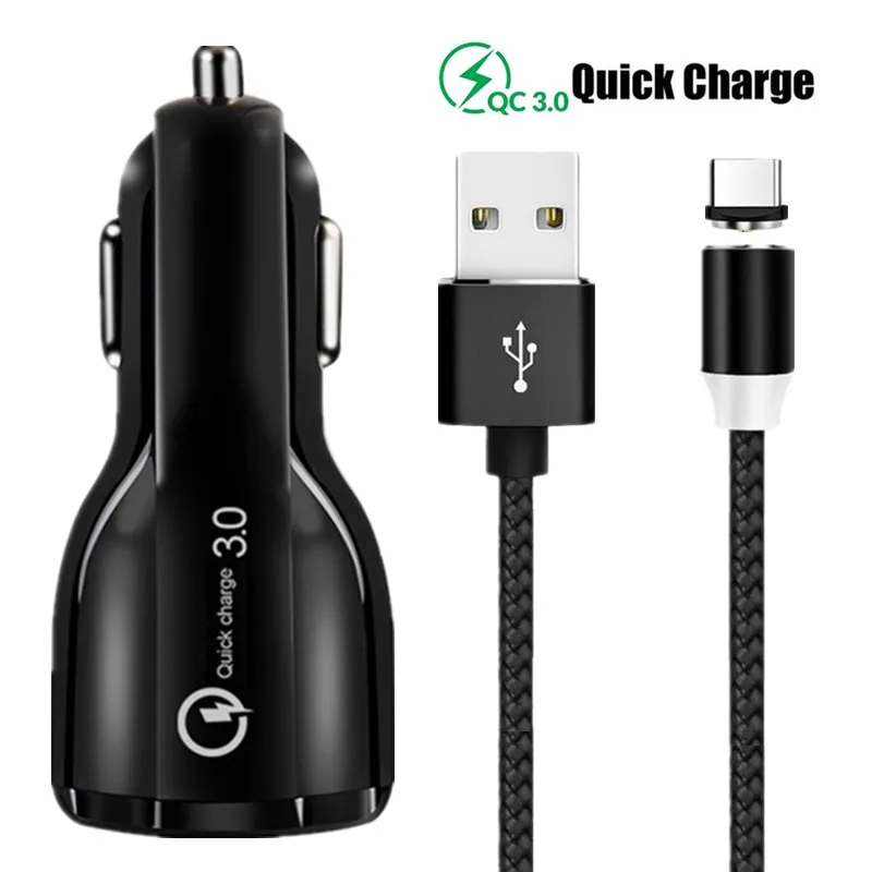 Быстрый Магнитный USB кабель QC 3 0 Автомобильное зарядное устройство для MEIZU X8 16X X6T