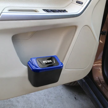 

Universal Car Trash Can with Clip Auto Trash Bin Accessories for Garbage Bag 2 Lids Car Automatic Rubbish Organizer Storage