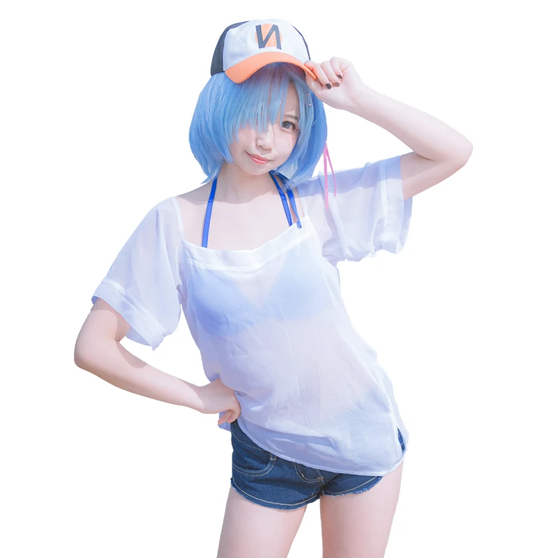 

Anime Re:Life in a Different World from Zero Rem Cosplay Costume Swimsuit Bikini Cosplay Costume Halloween Costumes for Women