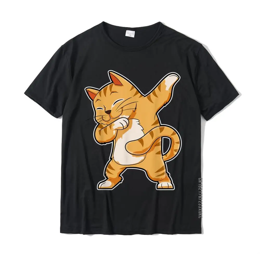 Tops T Shirt Design NEW YEAR DAY Cute Printed Short Sleeve Pure Cotton O-Neck Men T Shirt Printed Tee Shirt Drop Shipping Dabbing Cat Funny Boys Kids Girls Kitty Kitten Dab Dance T-Shirt__MZ22046 black