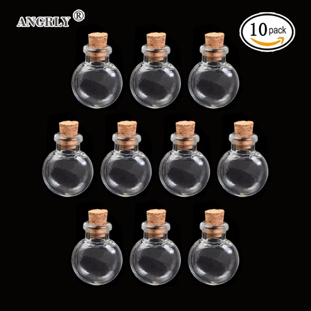 

10pcs Mini Glass Bottles Jars with Cork Note Craft Wish Drifting Cork For Wedding Holiday Decoration Christmas Manual Supply