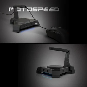 

MOTOSPEED Q20 Cable Holder Gaming Mouse Bungee with 4 Port USB Hub 4 LED Color Modes RGB Lighting Wire & Cord Management