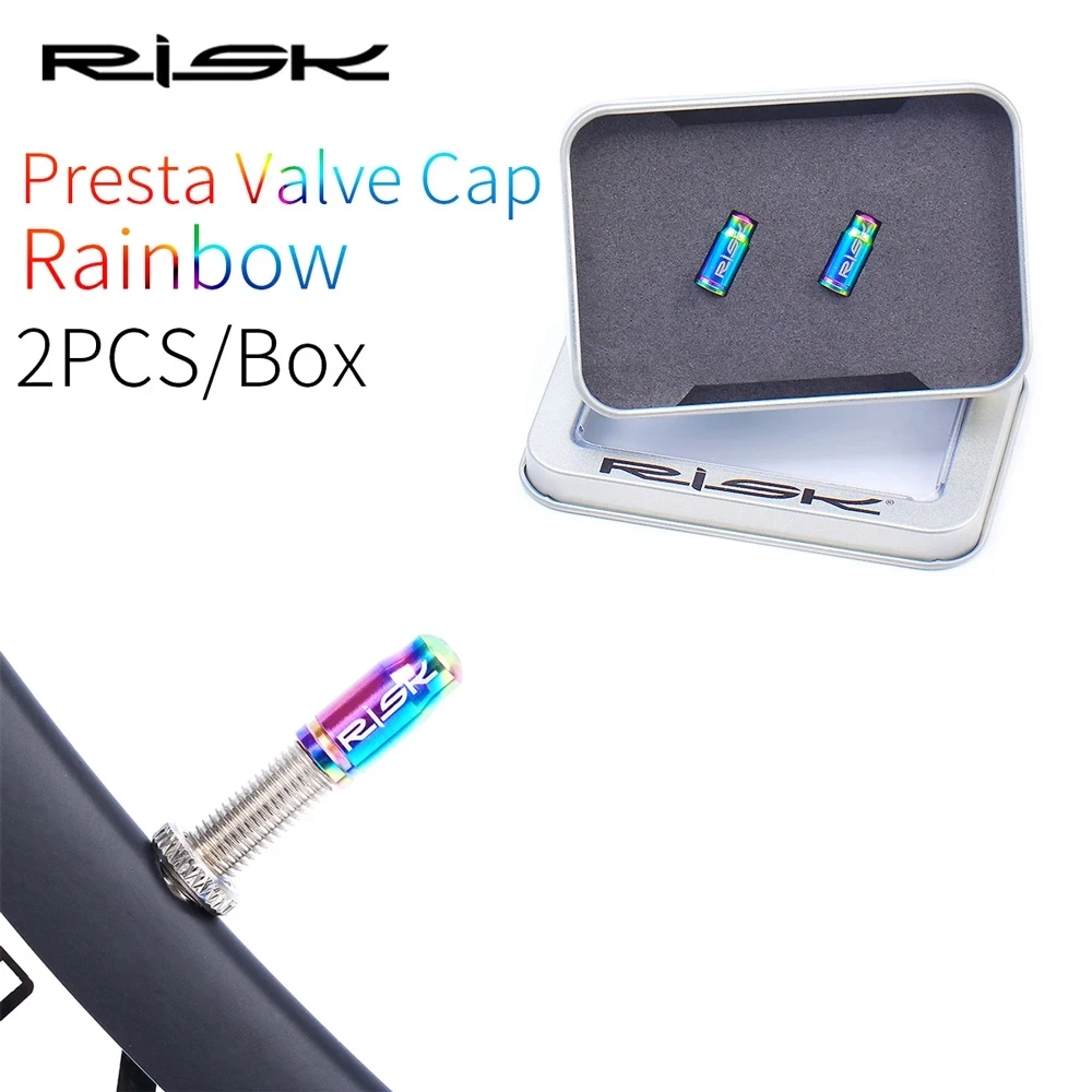 RISK FV55/AV55 Mountain Road Bike Bicycle Titanium Presta Schrader Valve Cap Nut Wrench Dust Cover