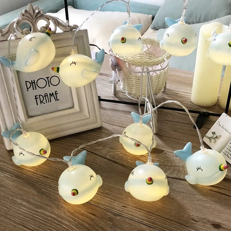 

10 LED Blue Plastic Dolphin Modeling Decorative Lights String Children Room Venue Layout Props Led String Lights