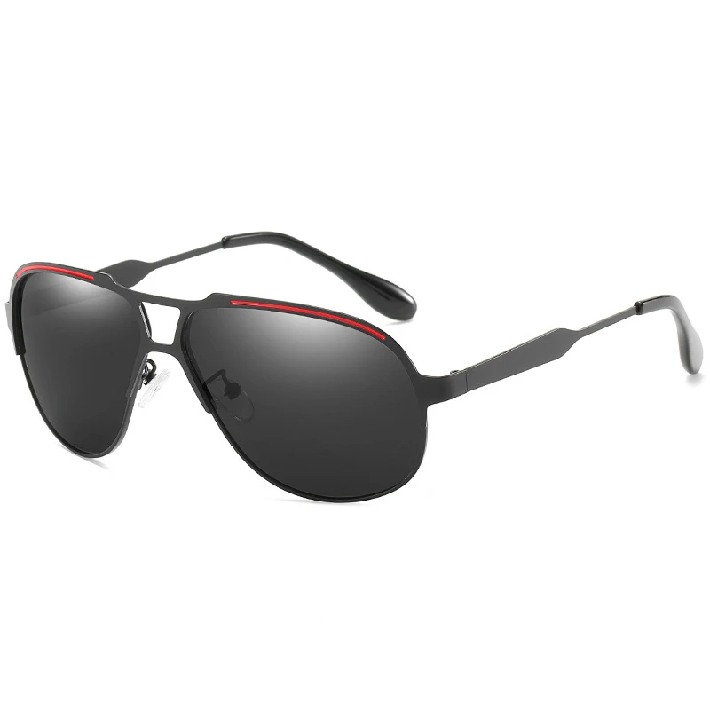 Black Red-Black SIMPRECT поляризованные солнцезащитные очки для мужчин UV400 Высокое качество Ретро солнцезащитные очки для мужчин Пилот Зеркало Солнцезащитные очки антибликовые водительские - Цвет линз: Black Red-Black