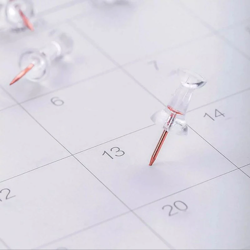 Push Pins 80pcs/set Plastic Transparent Rose Gold Push Pins Thumb Thumbtack Board Pins Drawing Photo Wall Studs Office School Supplies