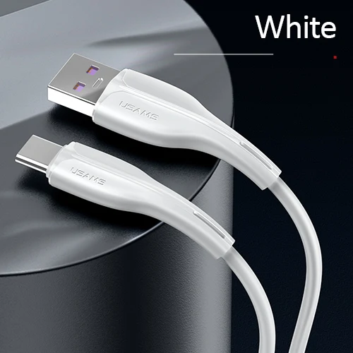 USAMS 5A type-C кабель для быстрой зарядки USB C кабель для передачи данных typ-c зарядный провод для huawei mate 30 pro p20 lite OPPO reno 2 зарядные устройства - Цвет: Белый