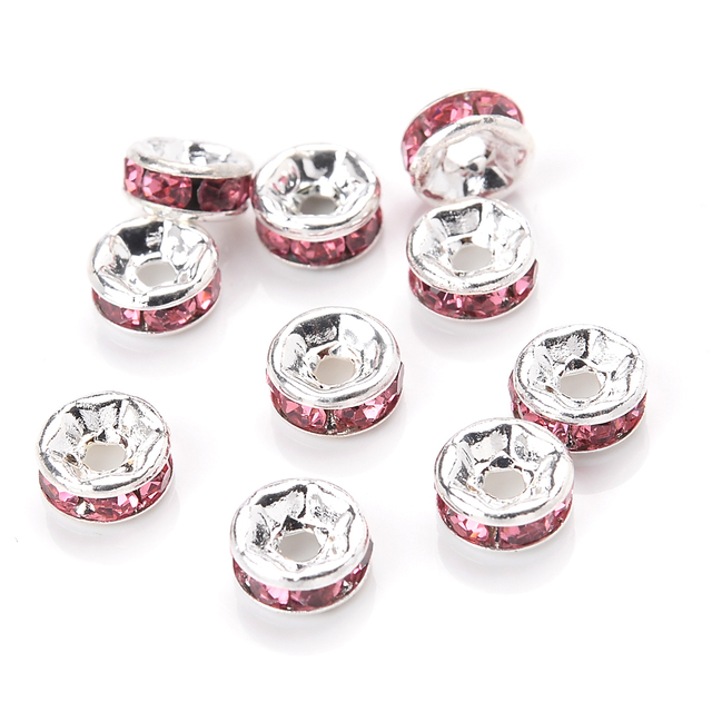 Rhinestone Spacer Beads Mix Color Czech Crystal Metal Spacers for Jewelry Making DIY Earrings Bracelets Accessories