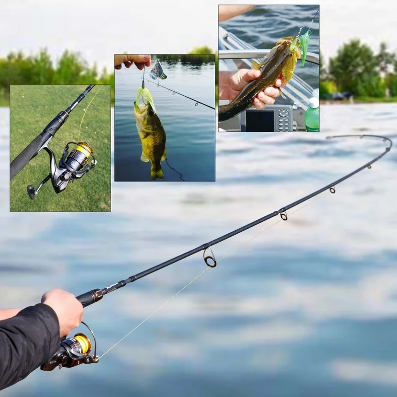 Baitcasting Spinning Fishing Rod Reel Combo- Fishing Pole Kit Set for Bass Carp Trout Boat Freshwater Saltwater Fishing