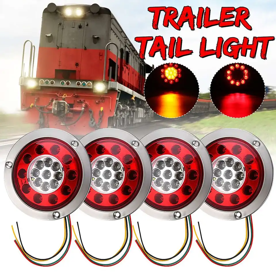2 x 19 LED 12V REAR LIGHTS HAMBURGER TAIL LAMPS TRUCK LORRY CAMPER VAN MOTORHOME