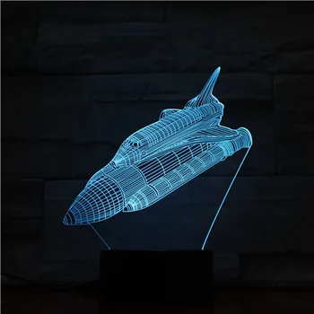 

Novel The Space Shuttle 3D Lamp Battery Operated Multi-color with Remote for Halloween Reward 3D Illusion Led Night Light Lamp