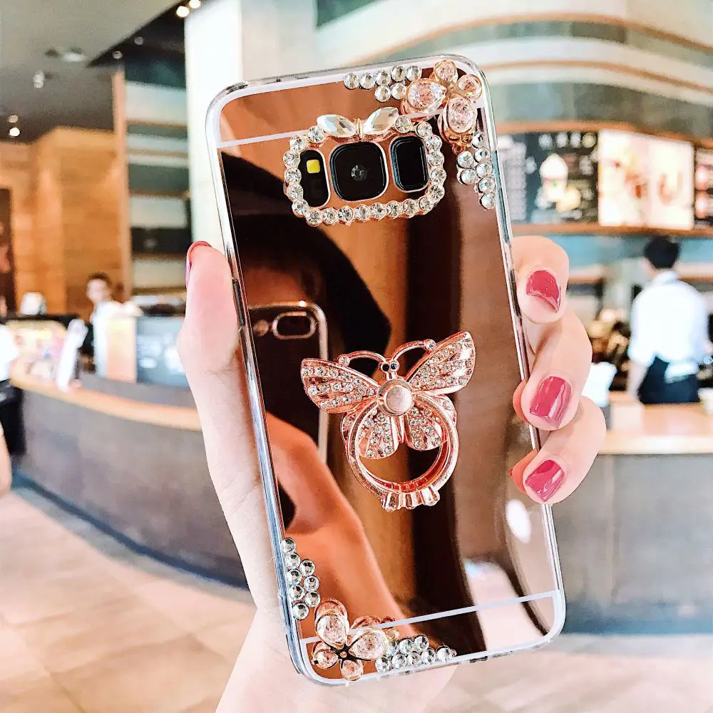 Чехол LCHULLE для Samsung GalaxyA6 J4 J6 Plus A8 2018 A3 A5 J3 J5 2017 с блестящим бриллиантовым кольцом
