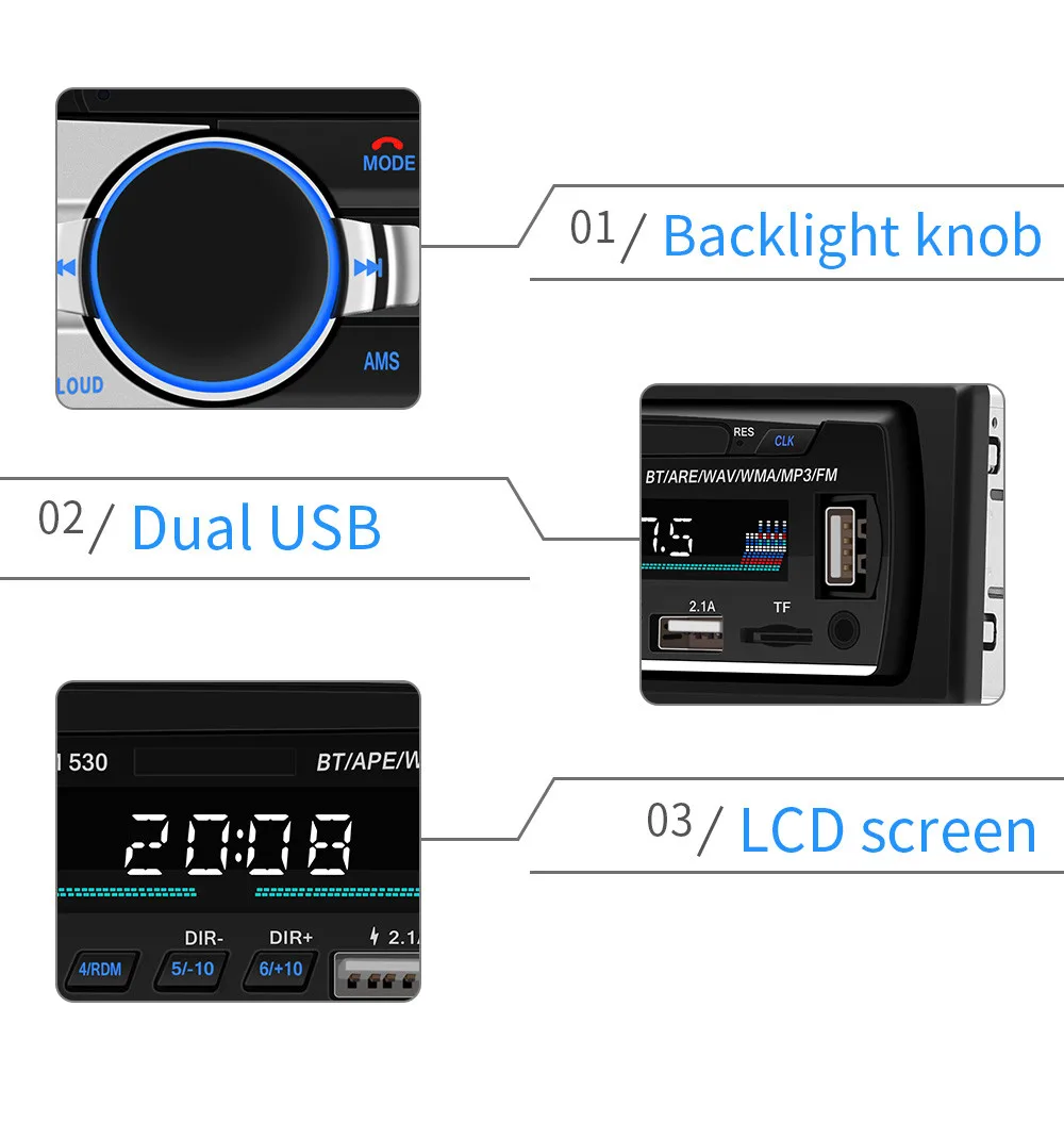 Bluetooth V2.0 JSD-520 oto teypleri Авто Стерео Автомагнитола 1din 12V In-dash 1 Din FM Aux SD USB MP3 автомобильный аудио плеер