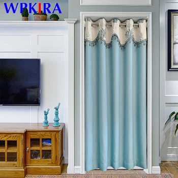 

Luxury Simple Window Door Curtain For Living Room Divider Solid Color Cloth With Valance Head Doorway Curtain 39X78inch MC003D3