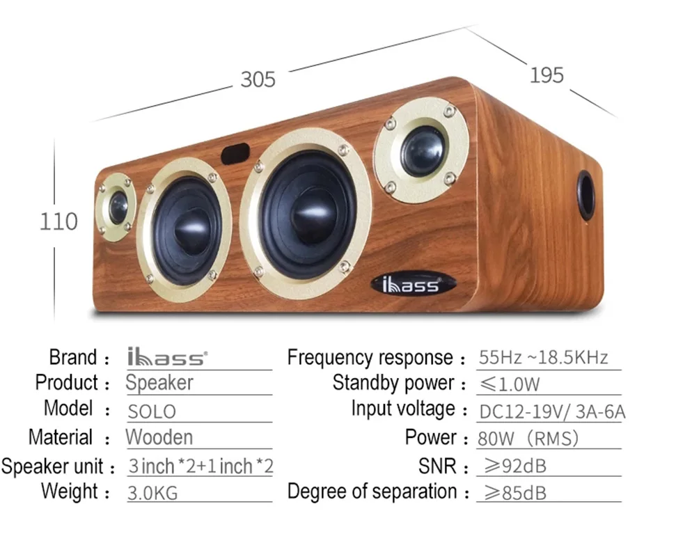 80W Home Theater Speaker Bluetooth 