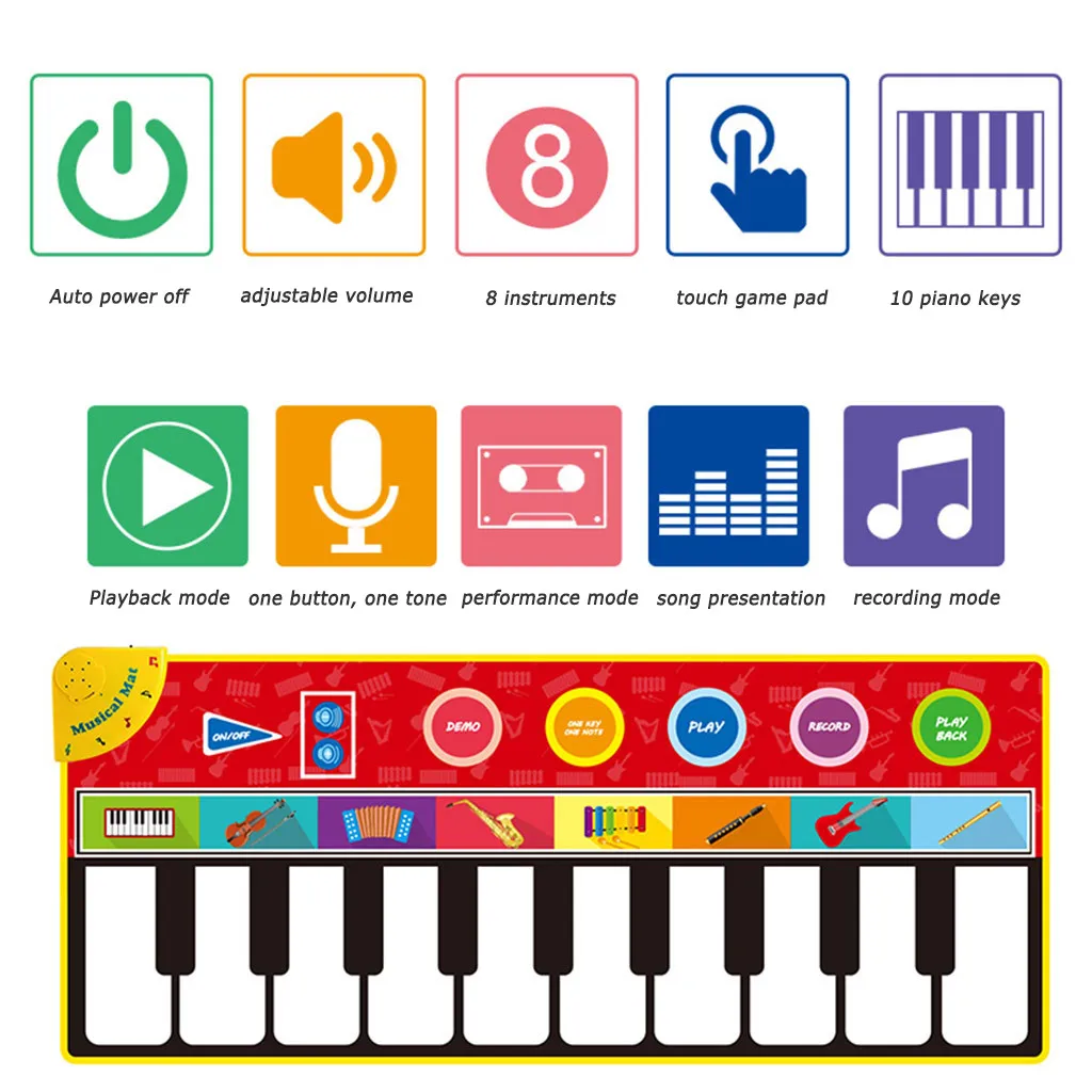 Детское музыкальное одеяло, подпятник для фортепиано, многофункциональный музыкальный инструмент, большая игровая игрушка, коврик для ползания, подарок на день рождения# g4