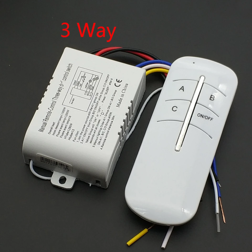Wireless ON/OFF 220V Lamp Remote Control Switch Receiver Transmitter /KT