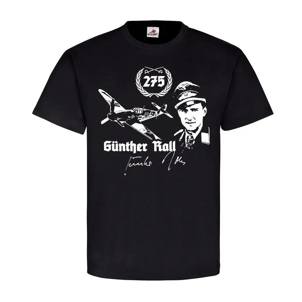 

Knight Cross Medal Air Force Ace Gunther Rall Me-109 Fighter Pilot T-Shirt. Summer Cotton Short Sleeve O-Neck Men's T Shirt New