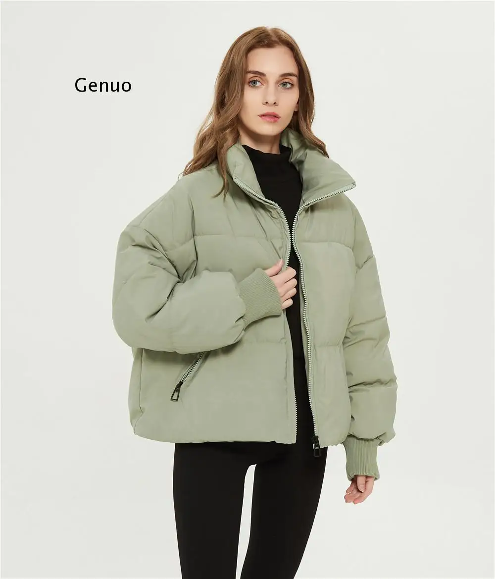 

Autumn Winter Women Jackets Thicken Streetwear Oversized Parkas Long Batwing Sleeve Pockets Female Coats Mujer Tops