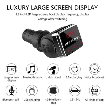 

Hot FM Transmitter Handsfree Car Kit BT10 Bluetooth FM Transmitter Wireless Handsfree Car Kit MP3 Player USB Charger