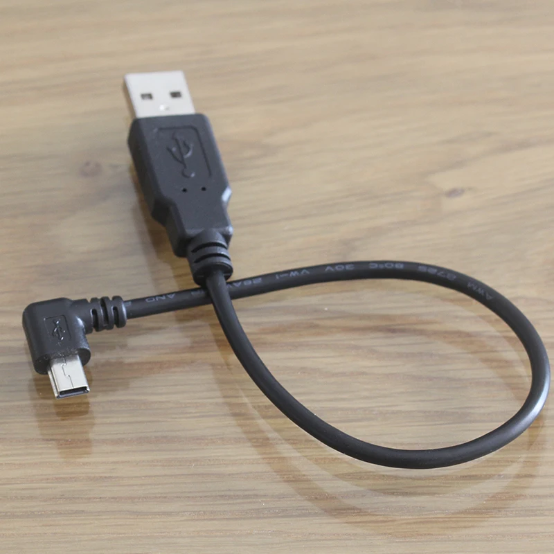 20 см 0 2 м USB кабель типа папа к мини usb 90 градусный Угловой левый или правый угловой
