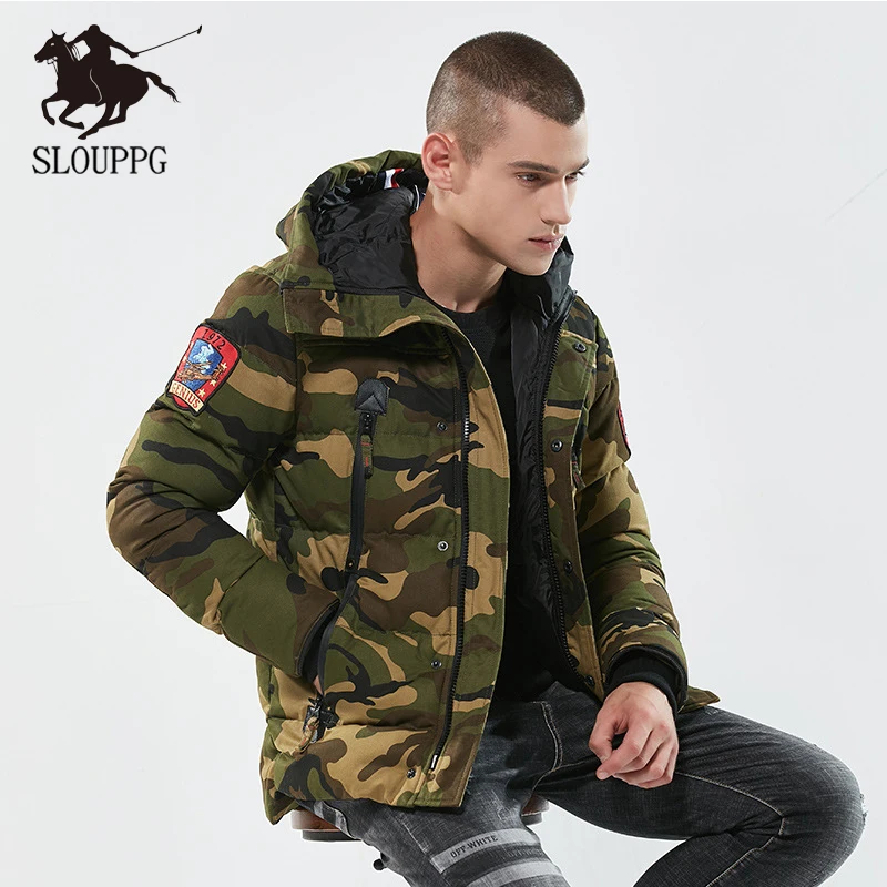 

SLOUPPG Fashion 2018 Winter Fashion Casual Loose Parkas Camouflage Thickening Winter Jacket Men For Warm Coat New wear Wind