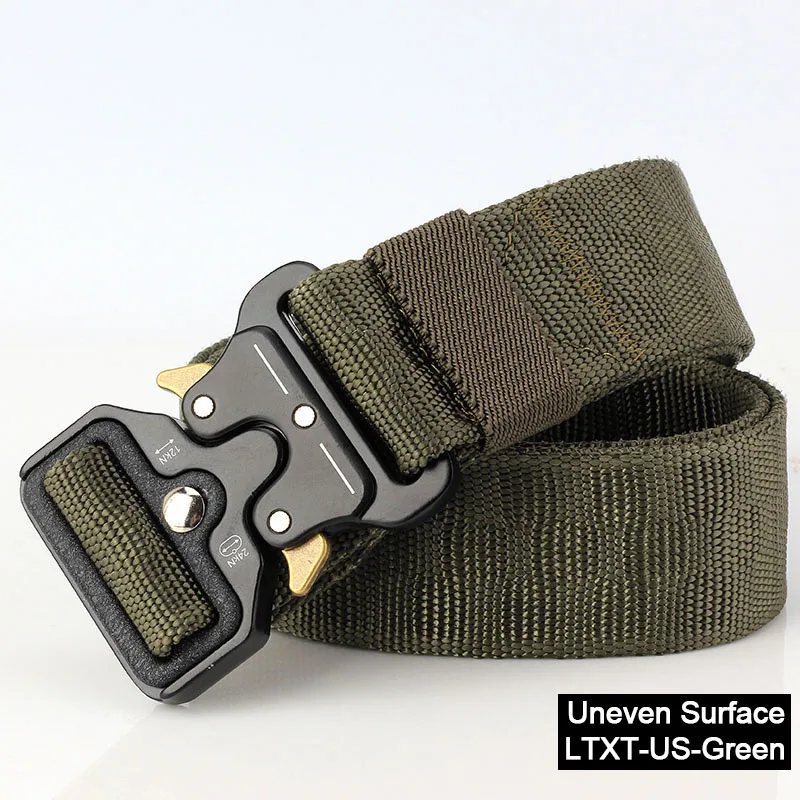 LTXT-US-GREEN LiuWeiShun Heavy Duty Tactical Belts Men Waist Straps Army Military Equipment Hunting Nylon Belts With Znic Alloy Buckle - Цвет: LTXT-US-GREEN