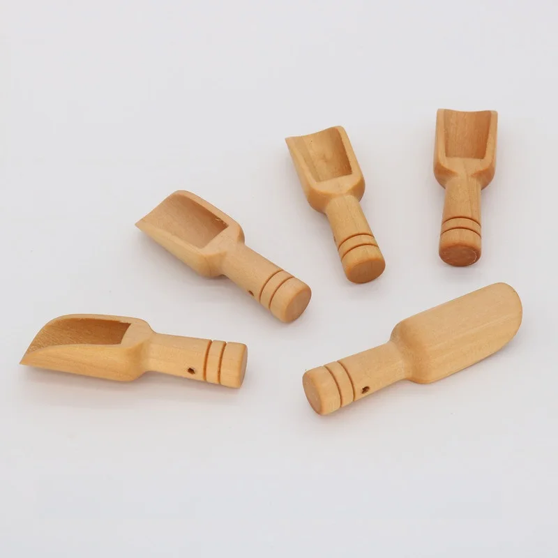 （50PCs）Mini Wooden Spoons for Sugar and Salt Wooden Scoops 75x25mm