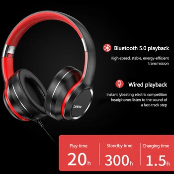 Lenovo Original casque Bluetooth supra-auriculaire BT5.0 3