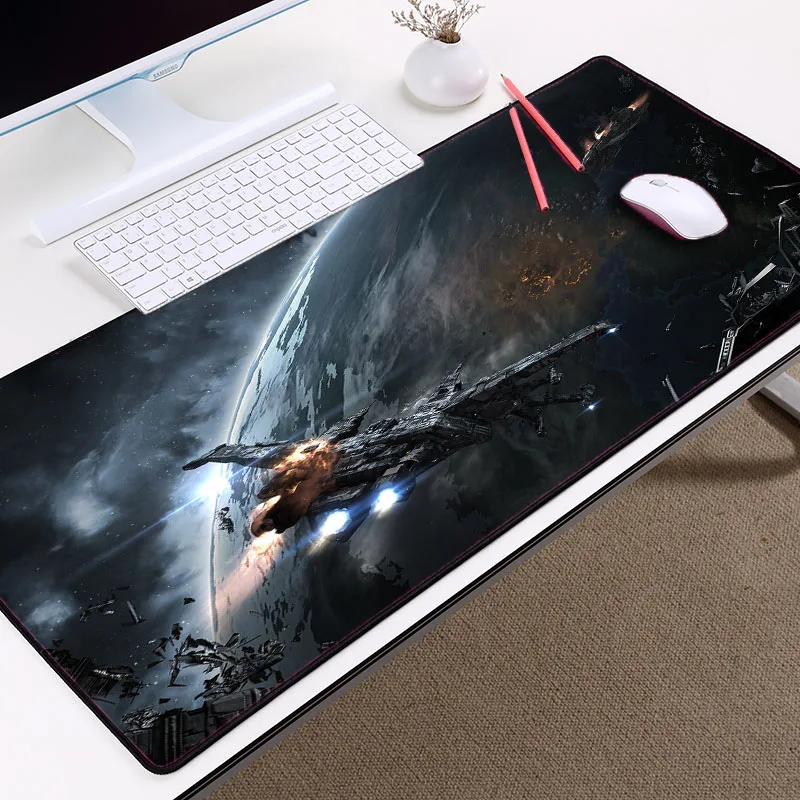 

The Big Size Mousepad Large Table Mat Eve Online Space Sci-fi Game Gaming mouse Pads for Eve Gamer Locked Edge Mat