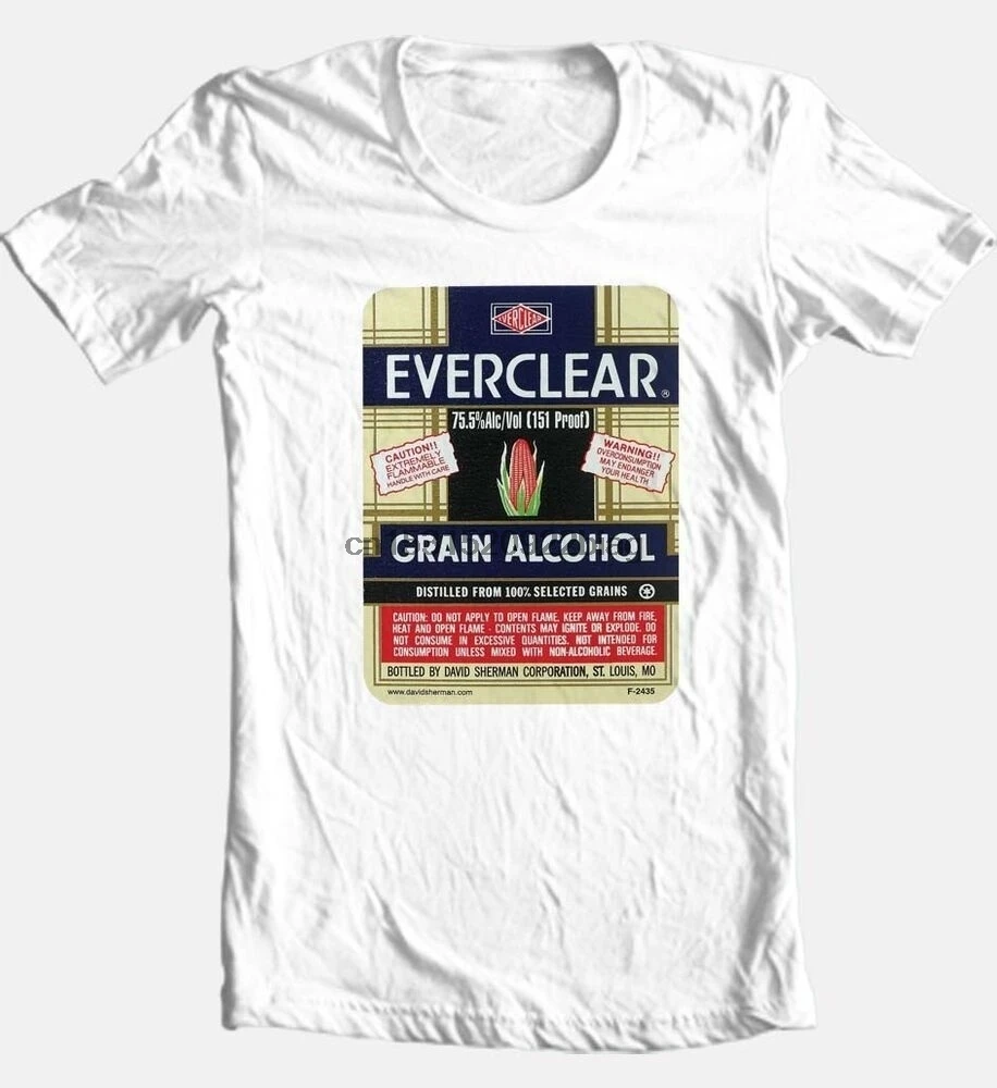 Everclear зернового спирта футболка в стиле ретро В винтажном 100% хлопок Графический