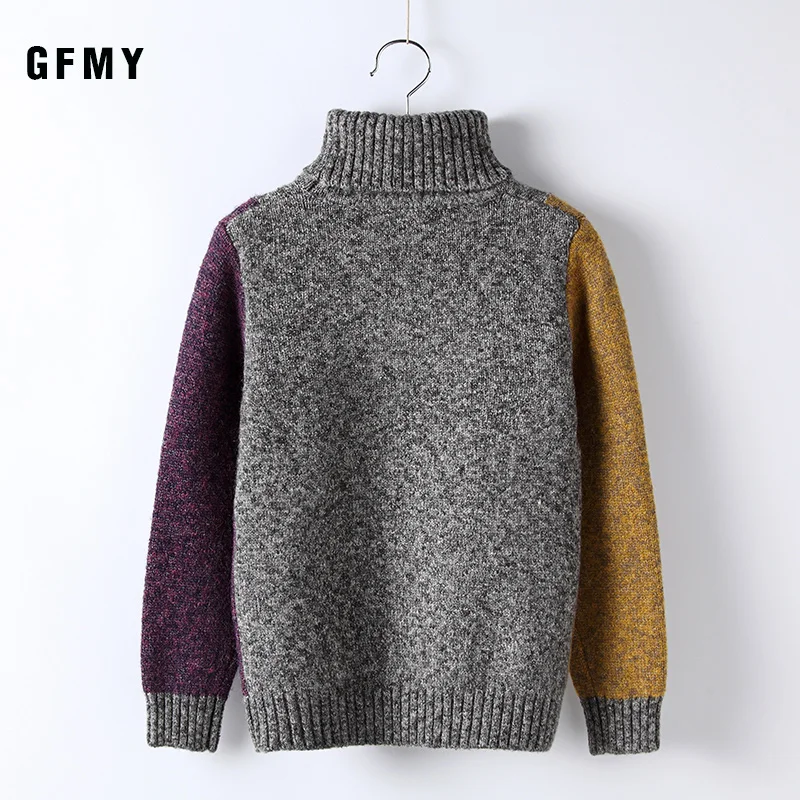 GFMY/ г.; осенне-зимние свитера для мальчиков с высоким воротником; три цвета; теплая шерстяная одежда для детей