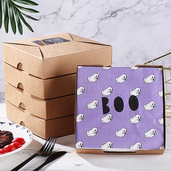 

33X33 Two-Layer 50-Piece Box Halloween Napkin Tissue Facial Tissue Ghost flamingo burlap halloween decor unicorn birthday
