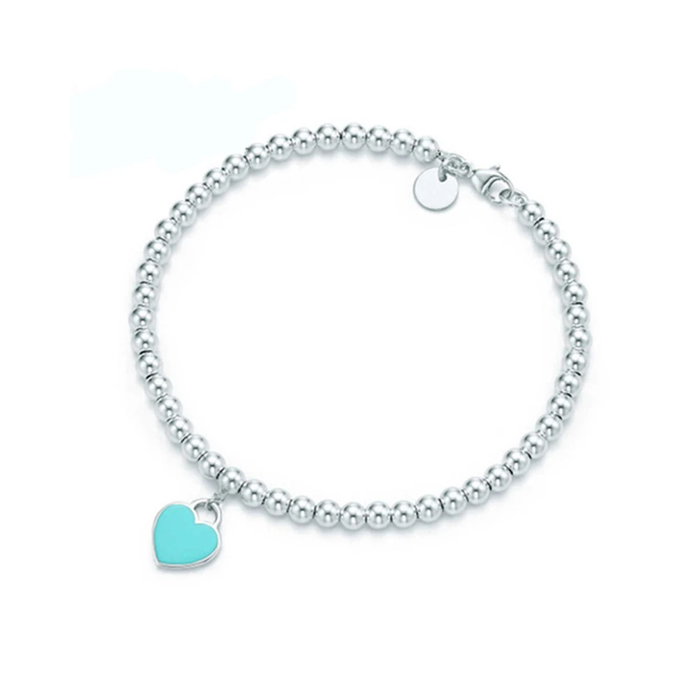 

CHAMSS Heart Pendant Bracelet T Tag Jewelry 925 Sterling Silver Pendant Charm Brand Tiff Women's Fine Jewelry Bracelet Design