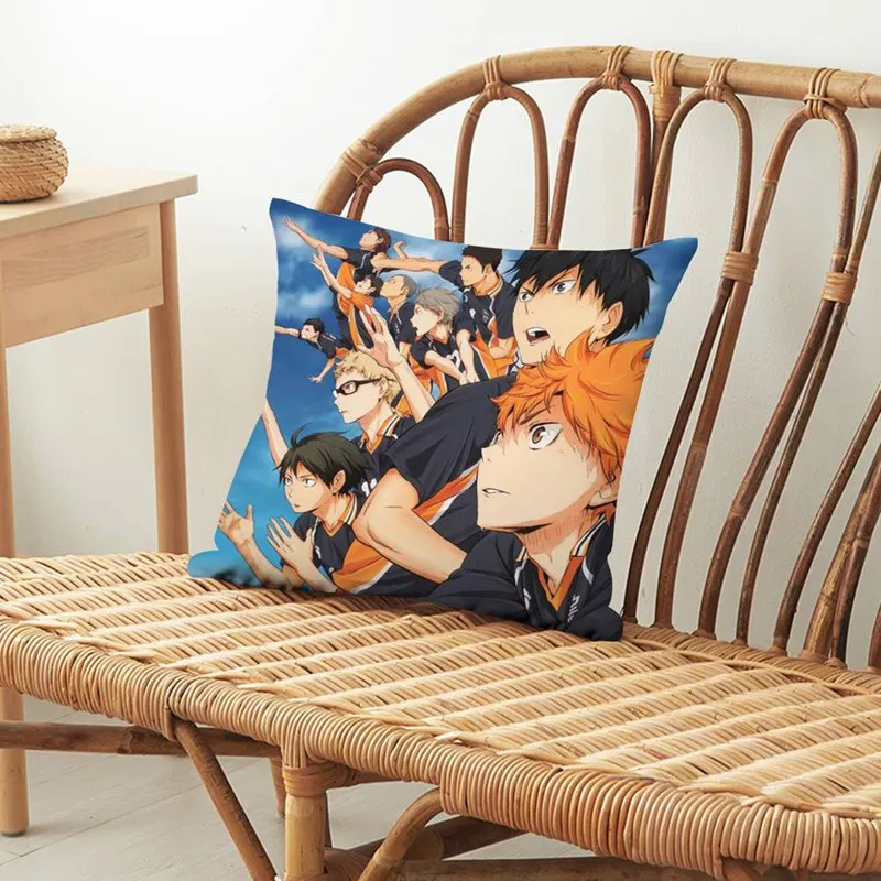 Anime Haikyuu!! Silk Pillowcase Pillow Case Cover Cushion Seat Home/bed/sofa/car Decore Cosplay Gift 45*45cm