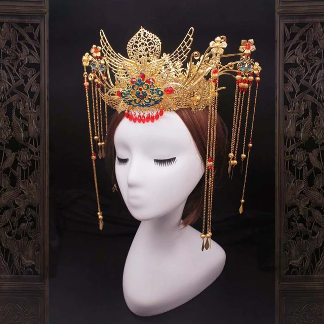 DIY Material Package Chinese Style Wedding Phoenix Crown Bride