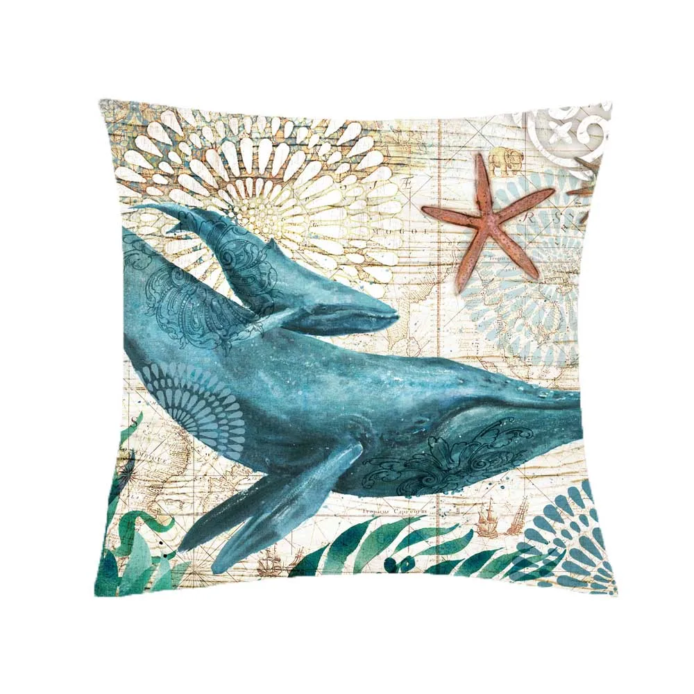 Turtle Pillow Case Sea Style Octopus Printing Throw Pillow Case Cover Sea Whale Pillowcases Pillow Case Pillowcase kussensloop 5