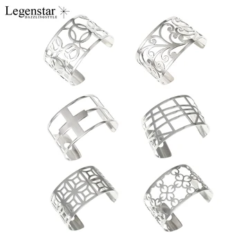 

Legenstar Bijoux Manchette Femme Bracelet Argent Pulseiras Bangles For Women Hollow Stainless Steel 40MM Cuff Bracelets&Bangles