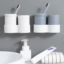 

Vintage Toothbrush Holder Punch Free Wall Mountable PP Travel Durable Toothpaste Shelf Rack Stand for Home Storage