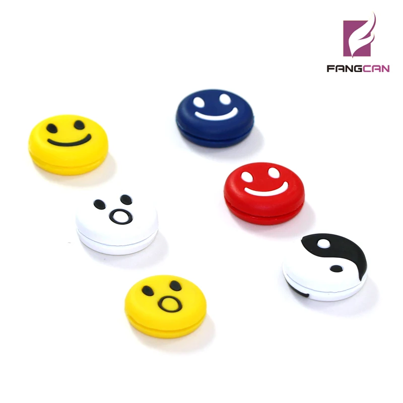 Tennis Accessories Tennis Racket Shock Absorber FANGCAN 6PC Smiley Face Tennis Dampener Silicone Tennis Racket Antivibrador