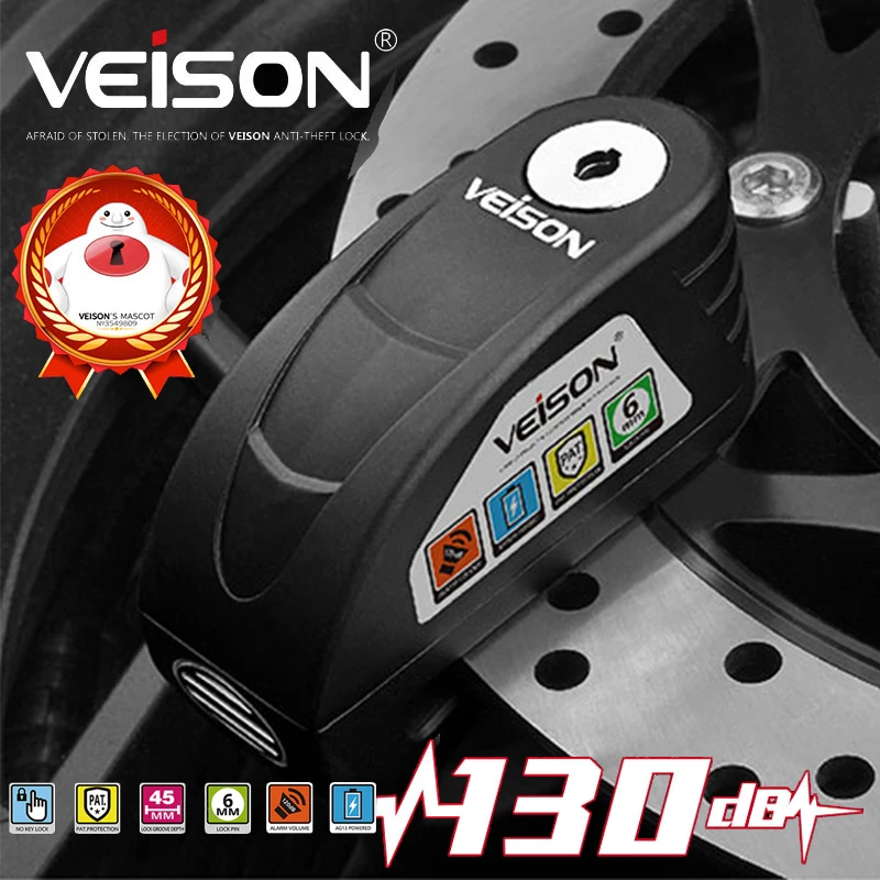 Anti Theft Alarming Motorcycle Bike Brake Disc Lock Security Reminder Cable Kit