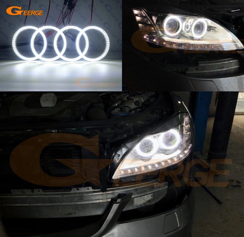 

For Mercedes Benz W221 2010 2011 2012 2013 Excellent led Angel Eyes Ultrabright illumination smd led Angel Eyes Halo Ring kit