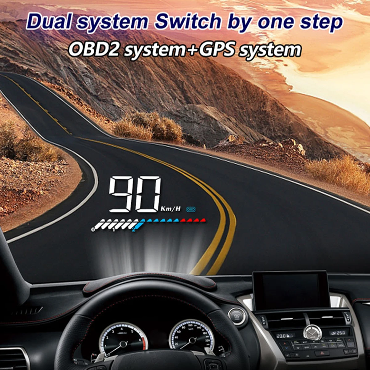 3,5 дюймов многофункциональный автомобильный OBD gps двойная система Hud скорость метр Черный ABS Дисплей Цифровой скорость лобовое стекло проектор