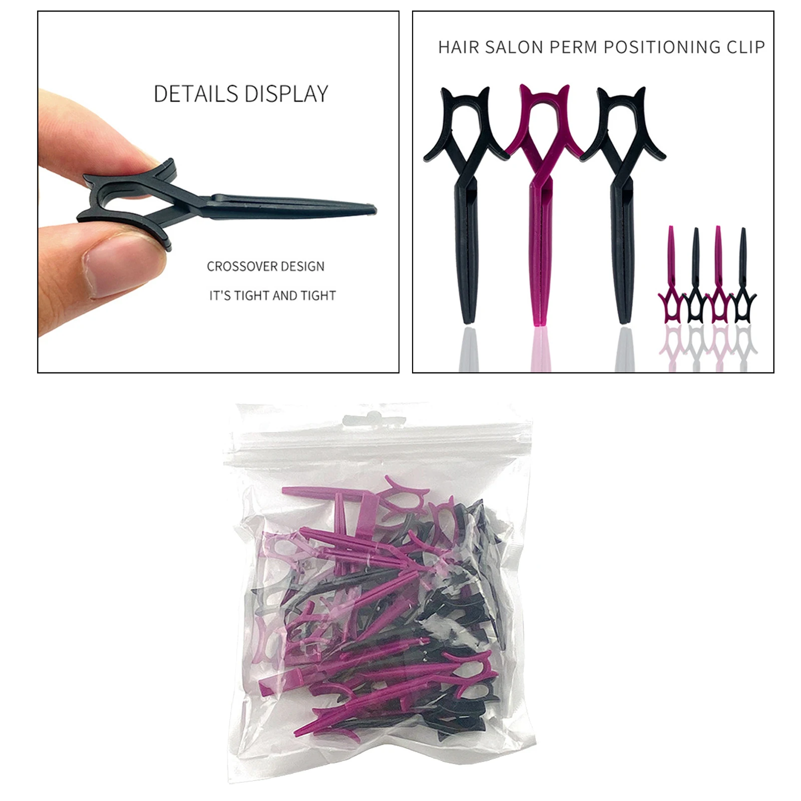 40pcs Dividing Crosspositioning Perm Clips, Clamp Hair Styling Clips